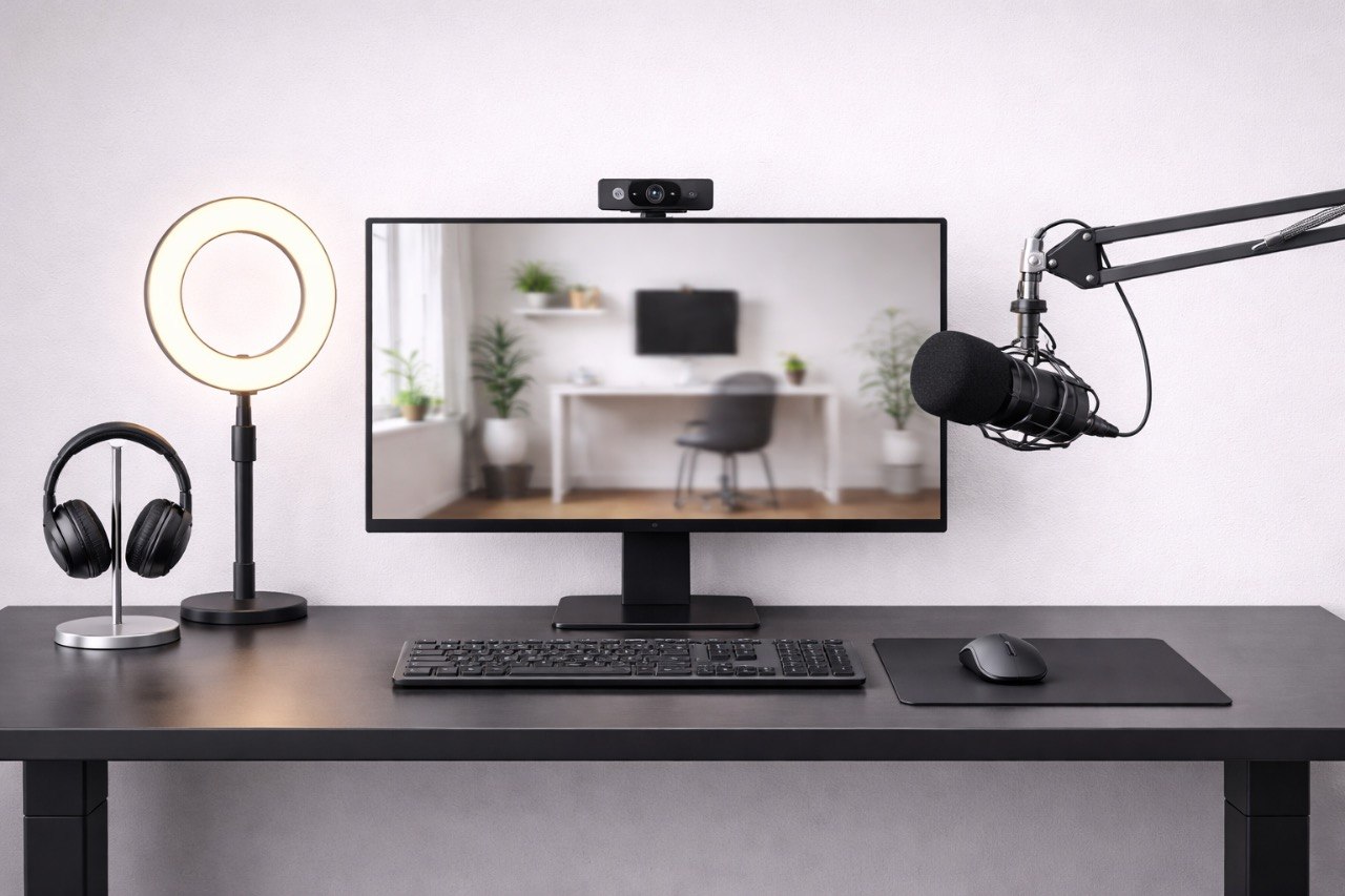 Webcam und Headset für Video-Calls