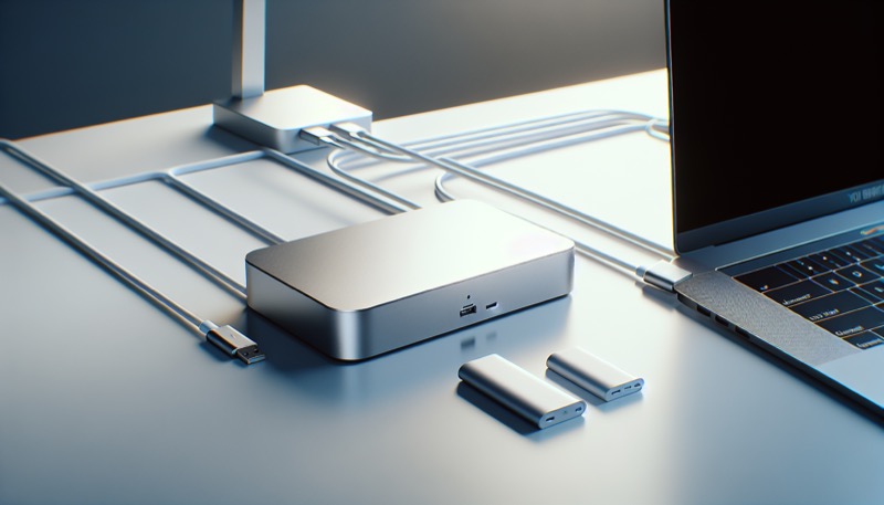 CalDigit TS4 Thunderbolt 4 Dock aus Aluminium am Schreibtisch
