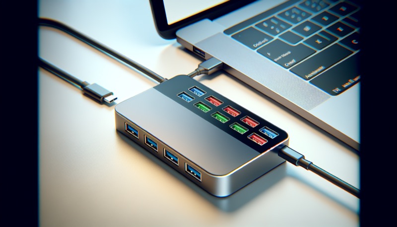 Ugreen Revodok 1061 USB-C Hub am Laptop angeschlossen